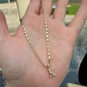 Gold Initial K Bracelet or Ankle Bracelet